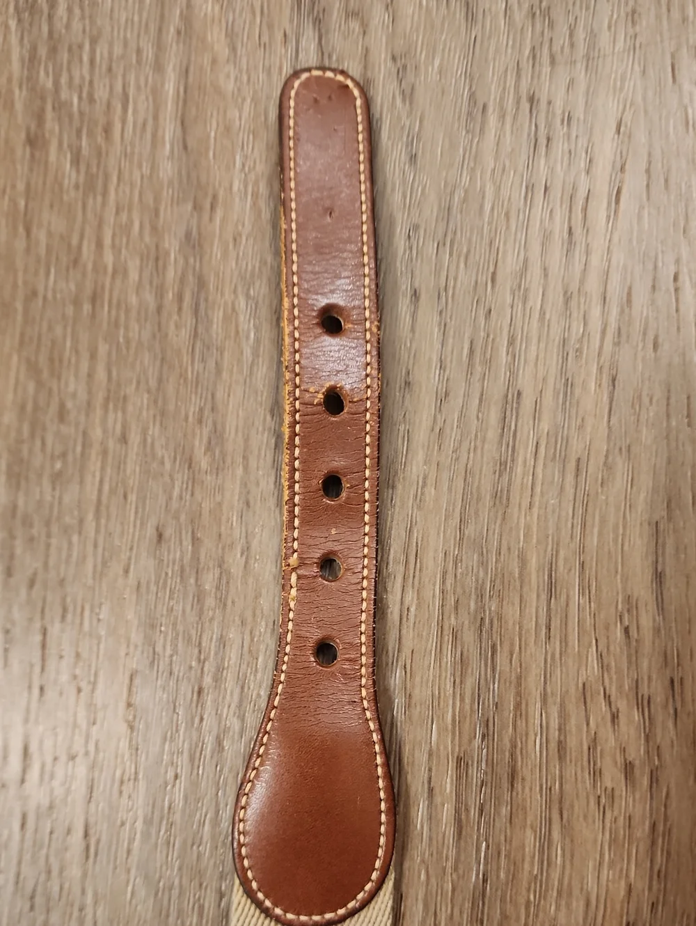 Vintage Dooney Bourke Belt Wool Solid Brass Buckle Leather Trim Neutral size 32